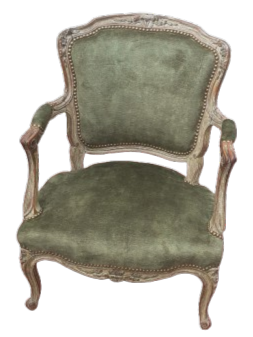 Fauteuil vert uni