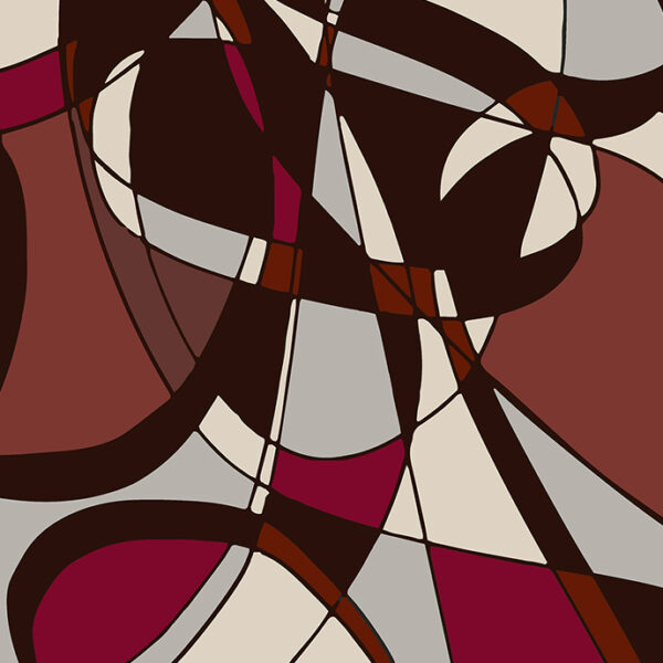 Tissu de tapisserie coloré avec des formes arrondies